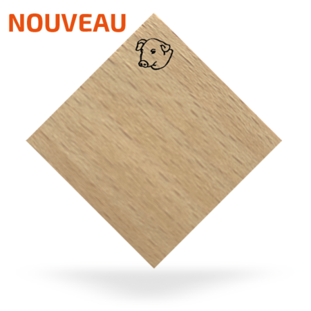Pics carrés en bois avec tête de cochon