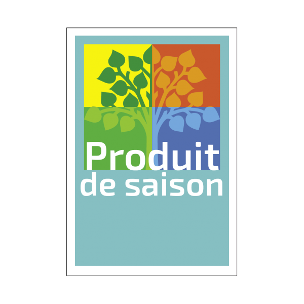 étiquette produit de saison pour vitrine