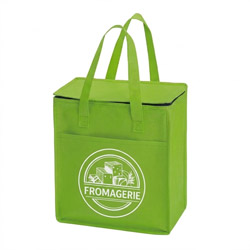 Glacière publicitaire verte avec logo personnalisé Aguiel
