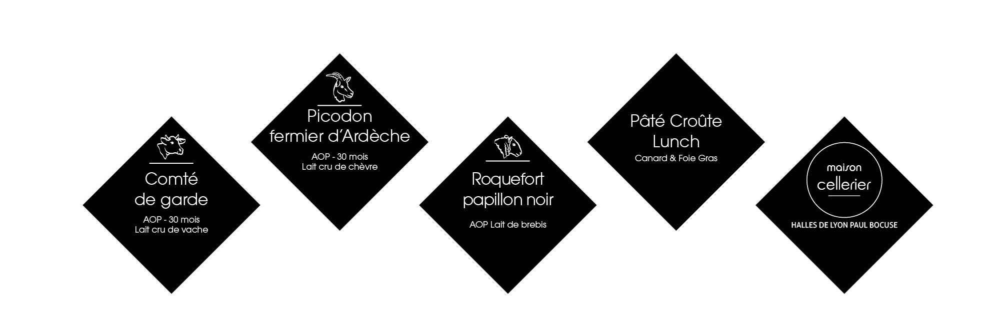 Visuels pics plateaux carres noirs personnalisés avec tête de l'animal et nom au recto et coordonnées au verso