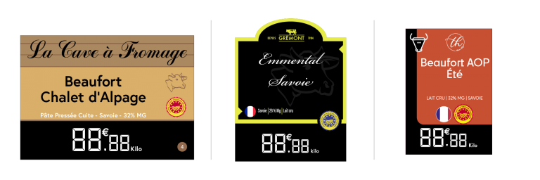 Visuels d'étiquettes vitrine personnalisées gremont