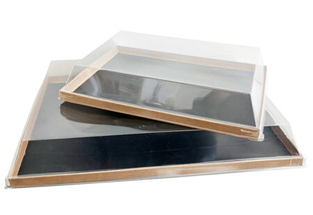 Étiquette blanche pour présenter les fromages de vache